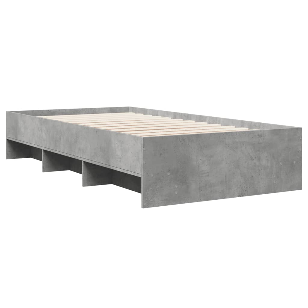 Estrutura cama 90x200 cm derivados de madeira cinzento sonoma