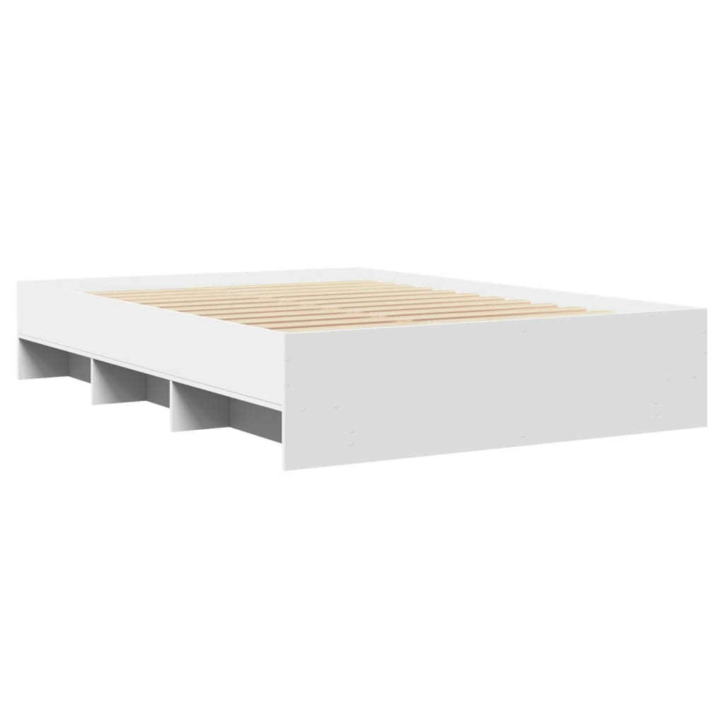 Estrutura de cama 140x190 cm derivados de madeira branco