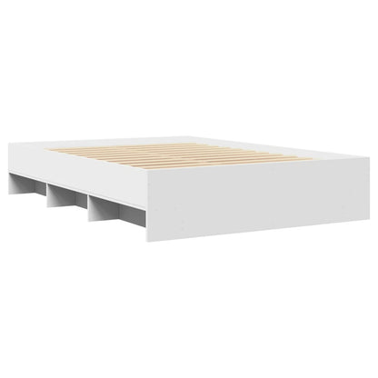 Estrutura de cama 140x190 cm derivados de madeira branco