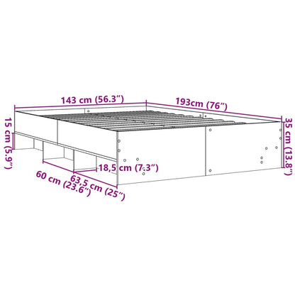 Estrutura de cama 140x190 cm derivados de madeira branco