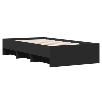 Estrutura de cama 90x190 cm derivados de madeira preto