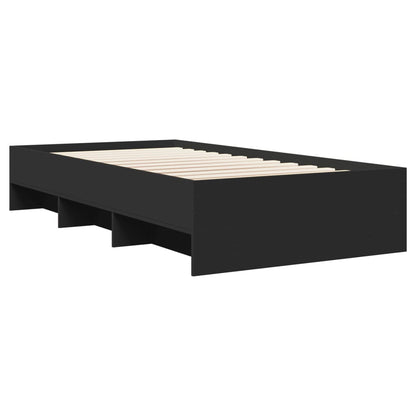 Estrutura de cama 90x190 cm derivados de madeira preto