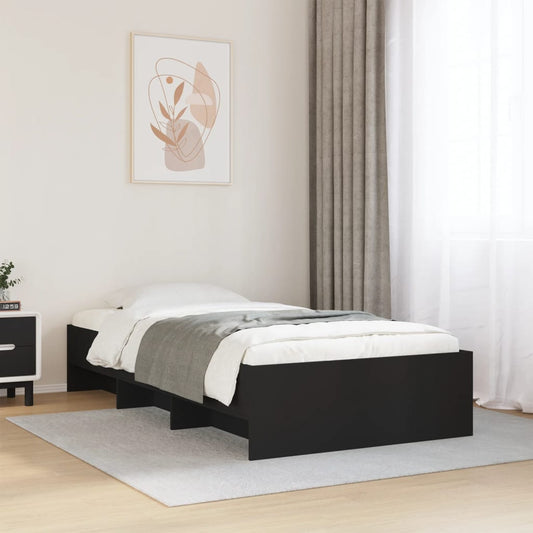 Estrutura de cama 90x190 cm derivados de madeira preto