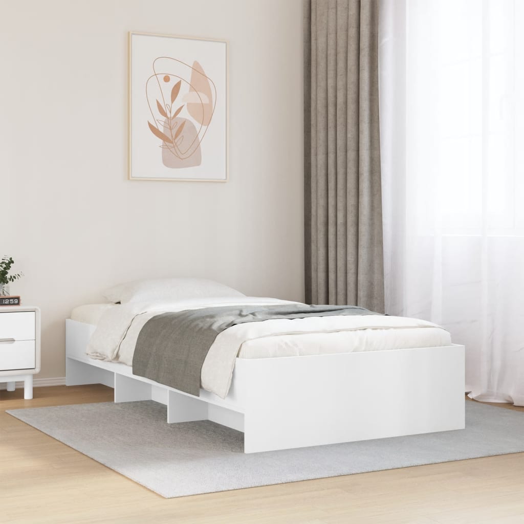 Estrutura de cama 75x190 cm derivados de madeira branco