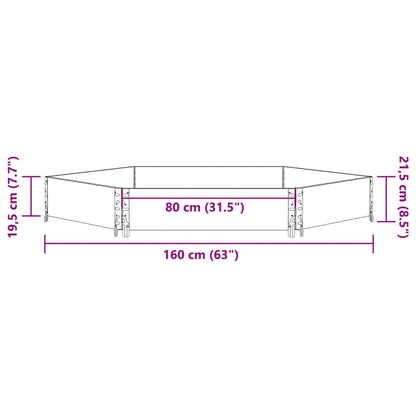 Canteiro elevado hexagonal 160x160 cm pinho maciço castanho