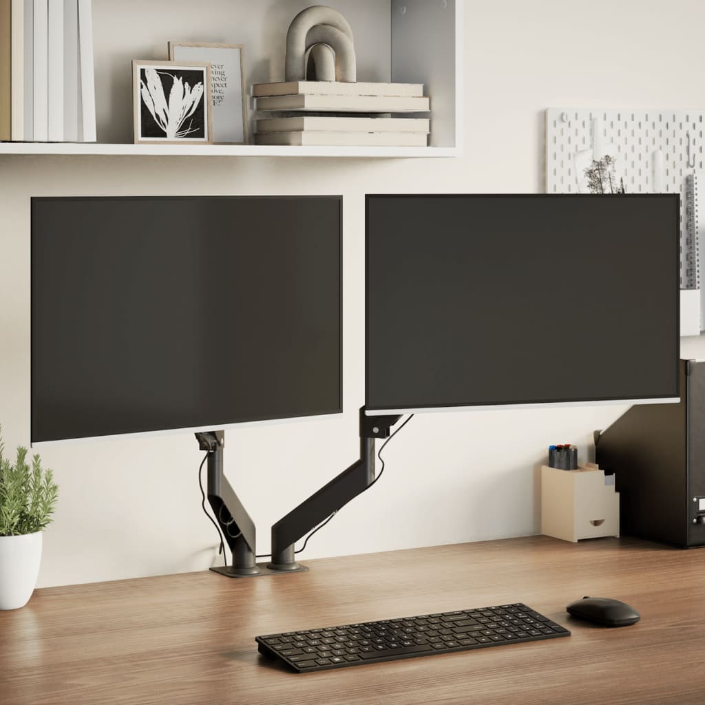 Braço para monitor duplo ecrã de 27" máx. VESA 75/100 mm 20 kg