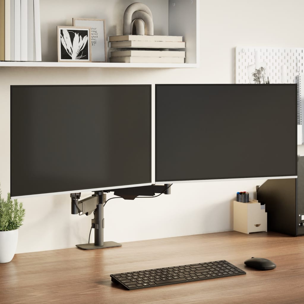 Braço para monitor duplo ecrã de 27" máx. VESA 75/100 mm 20 kg