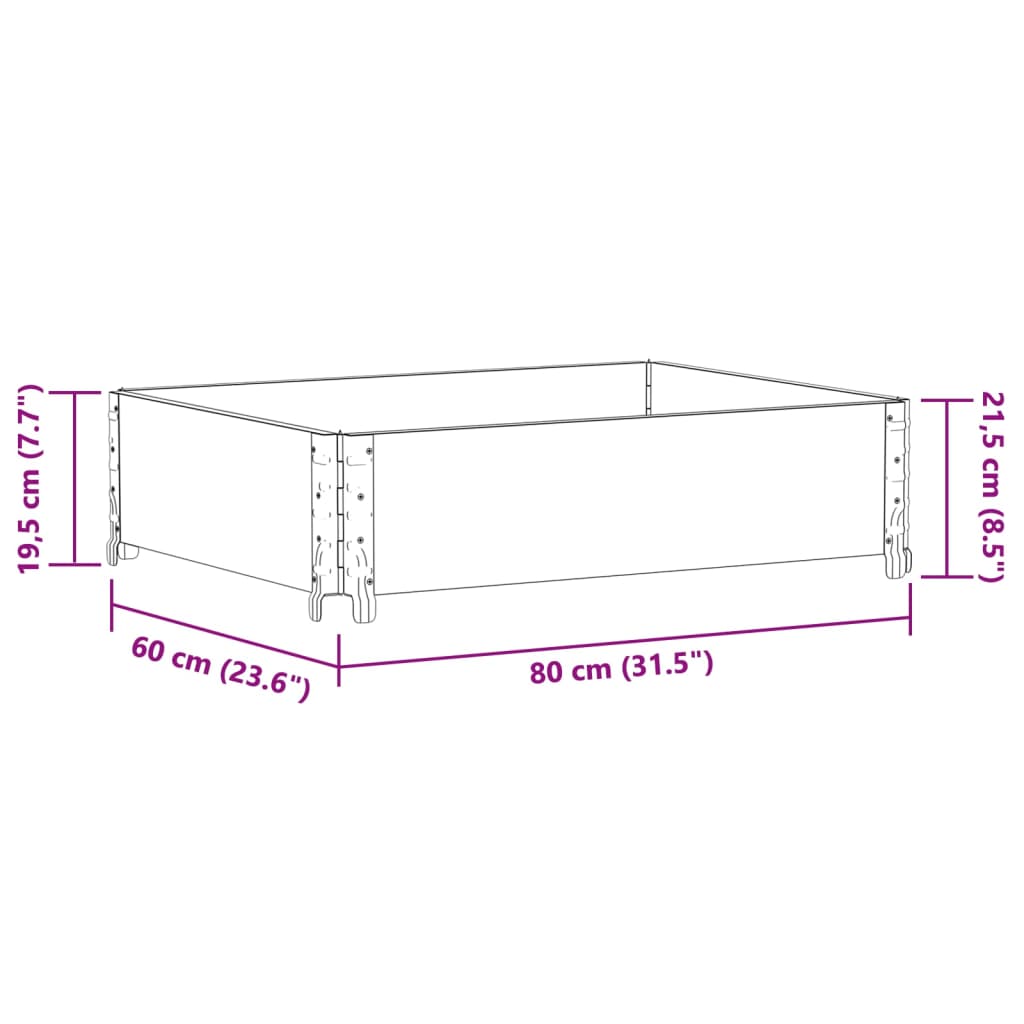 Vaso/floreira de jardim 80x60 cm madeira de pinho maciça