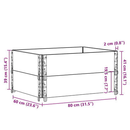 Vaso/floreira de jardim 80x60 cm madeira pinho maciça cinzento