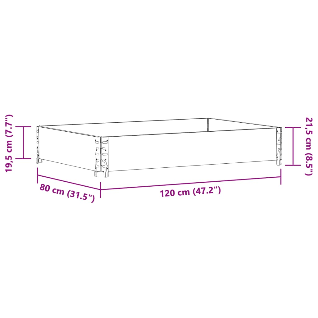 Vaso/floreira para jardim 120x80 cm pinho maciço preto