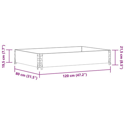 Vaso/floreira para jardim 120x80 cm pinho maciço castanho