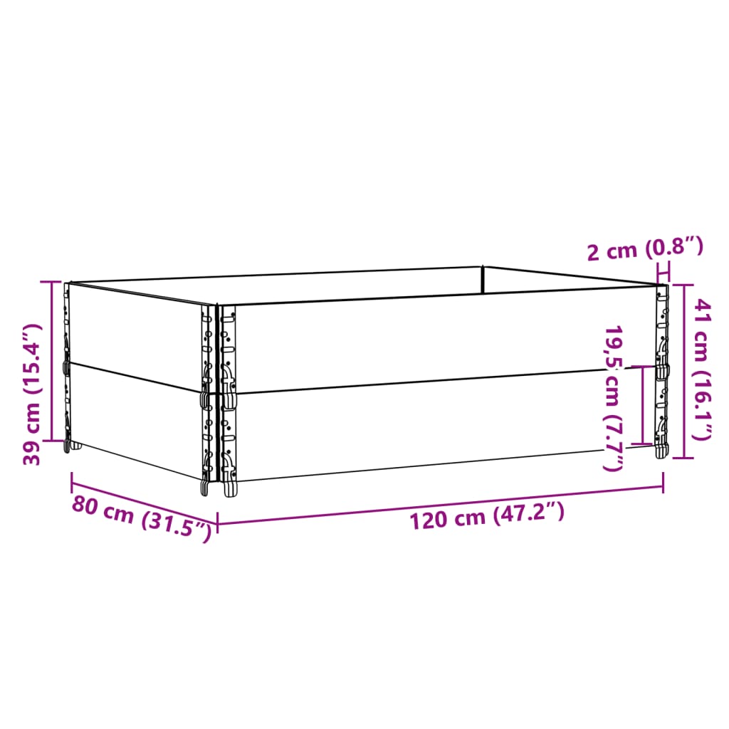 Vaso/floreira para jardim 120x80 cm madeira de pinho maciça