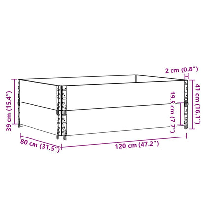 Vaso/floreira para jardim 120x80 cm pinho maciço preto