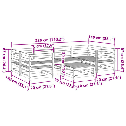 7 pcs conjunto sofás jardim madeira abeto-de-douglas