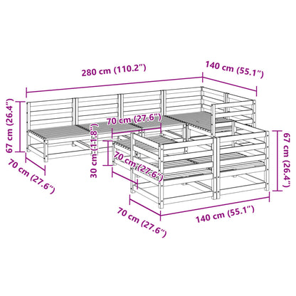 8 pcs conjunto sofás de jardim pinho maciço