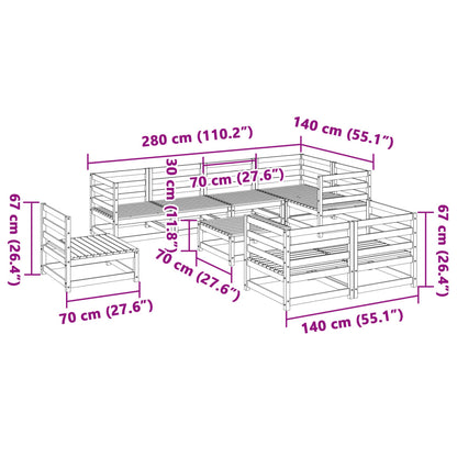 9 pcs conjunto sofás jardim madeira abeto-de-douglas