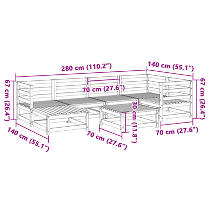 7 pcs conjunto sofás jardim madeira abeto-de-douglas