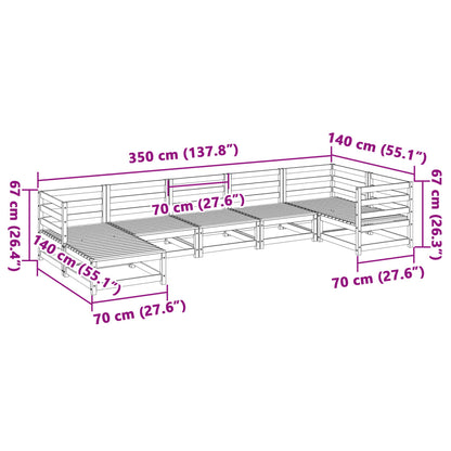 7 pcs conjunto sofás jardim madeira abeto-de-douglas