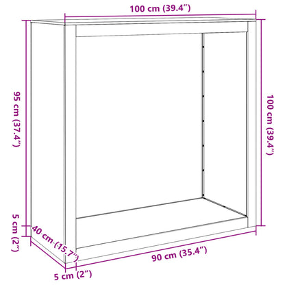 Suporte para lenha 100x40x100 cm aço preto