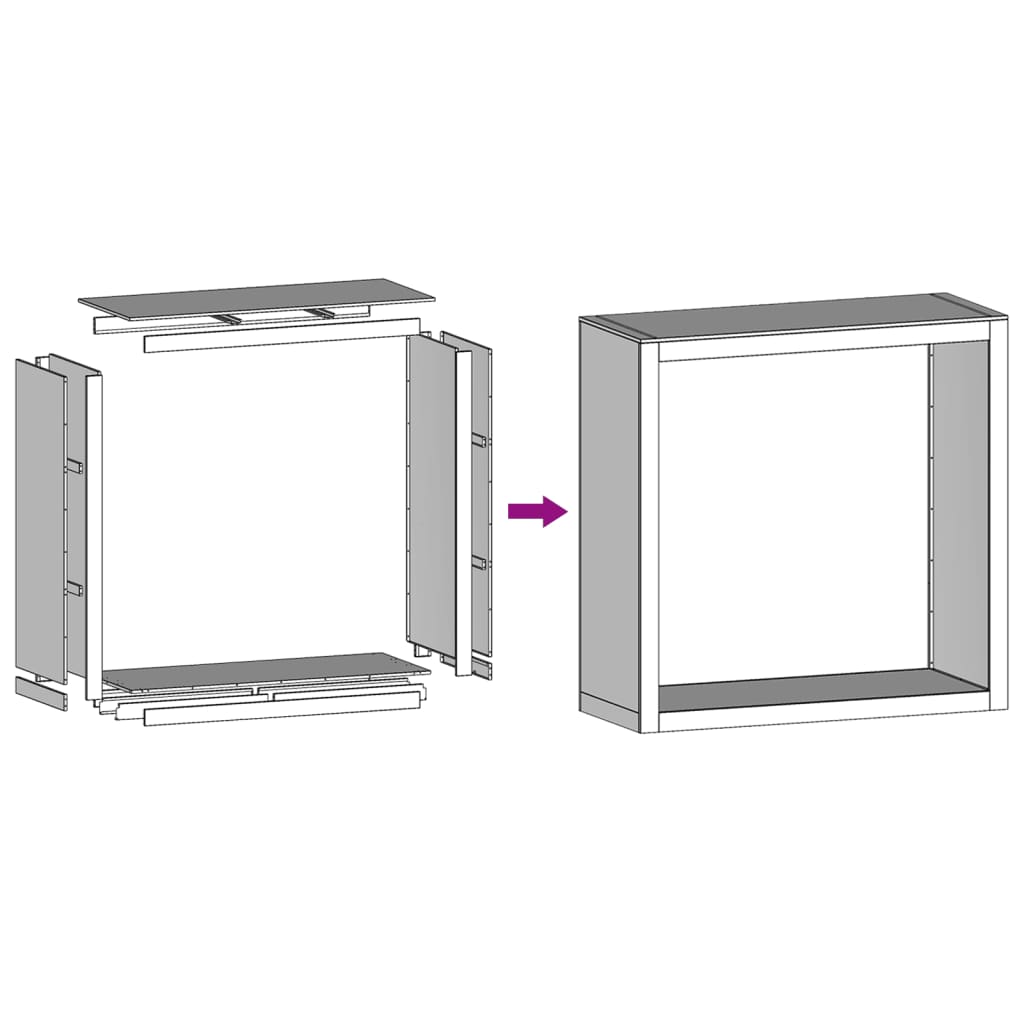 Suporte para lenha 100x40x100 cm aço branco