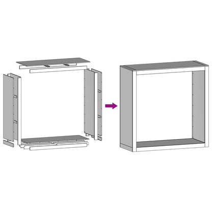 Suporte para lenha 100x40x100 cm aço branco