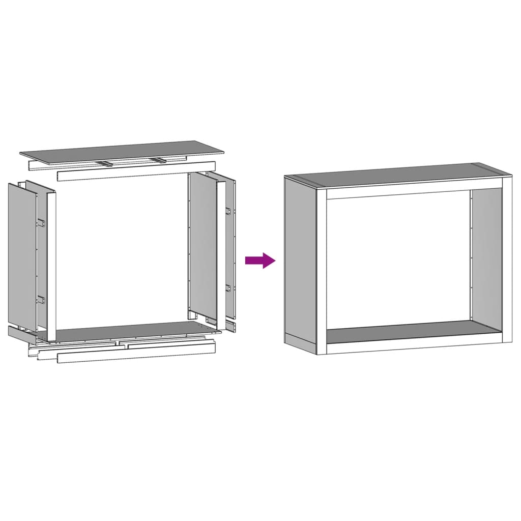 Suporte para lenha 100x40x80 cm aço antracite