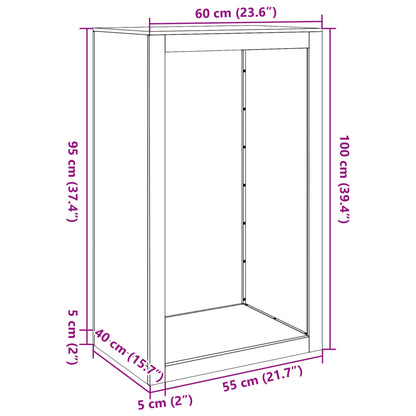 Suporte para lenha 60x40x100 cm aço branco