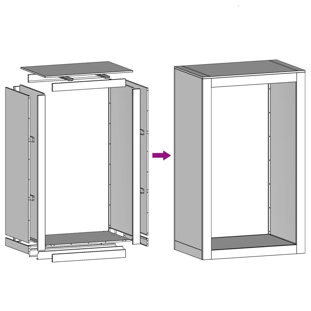 Suporte para lenha 60x40x100 cm aço antracite