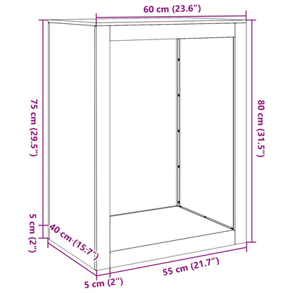 Suporte para lenha 60x40x80 cm aço preto