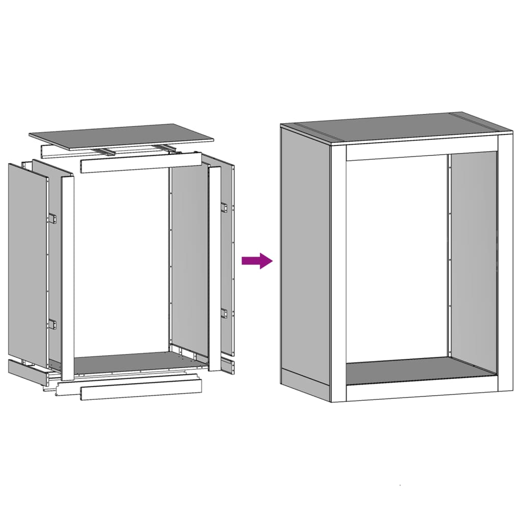 Suporte para lenha 60x40x80 cm aço branco