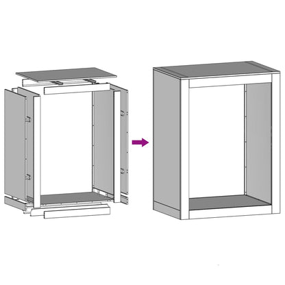 Suporte para lenha 60x40x80 cm aço branco