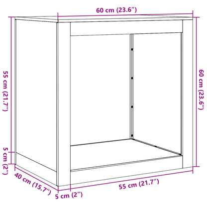 Suporte para lenha 60x40x60 cm aço branco