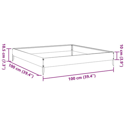 Canteiro elevado de jardim 100x100x18,5 cm aço antracite