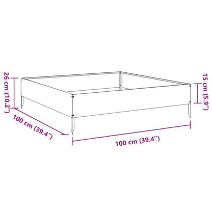 Canteiro elevado de jardim 100x100x26 cm aço branco