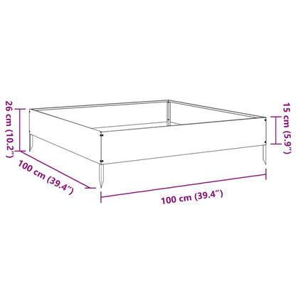 Canteiro elevado de jardim 100x100x26 cm aço antracite