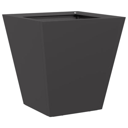 Vaso/floreira de jardim 2 pcs 30x30x30 cm aço preto