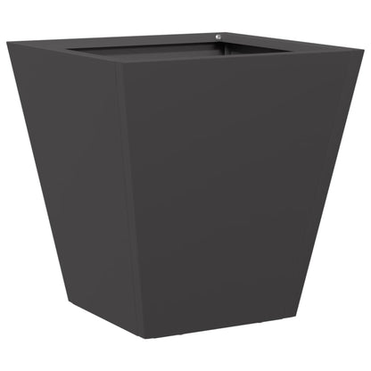 Vaso/floreira de jardim 2 pcs 30x30x30 cm aço preto