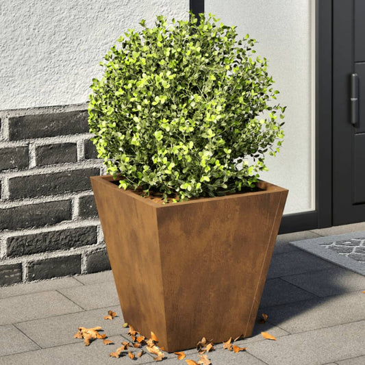 Vaso/floreira de jardim 2 pcs 30x30x30 cm aço corten