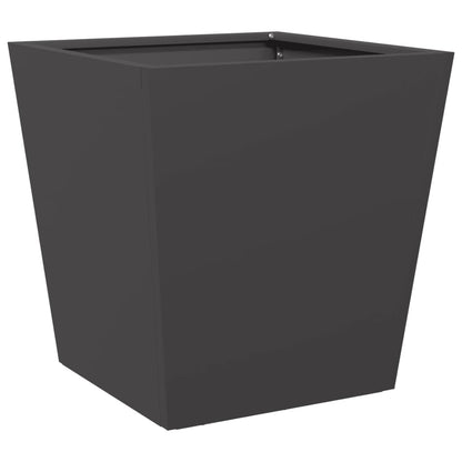 Vaso/floreira de jardim 2 pcs 40x40x40 cm aço preto