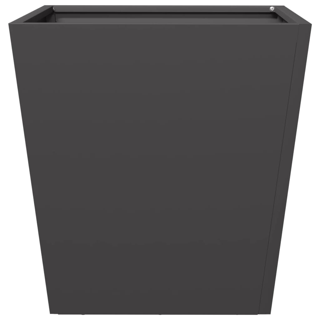 Vaso/floreira de jardim 2 pcs 40x40x40 cm aço preto