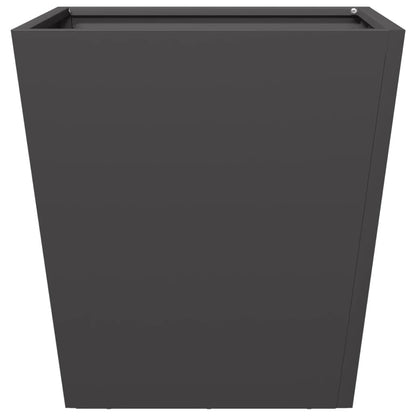 Vaso/floreira de jardim 2 pcs 40x40x40 cm aço preto