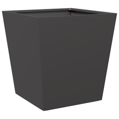 Vaso/floreira de jardim 2 pcs 40x40x40 cm aço preto