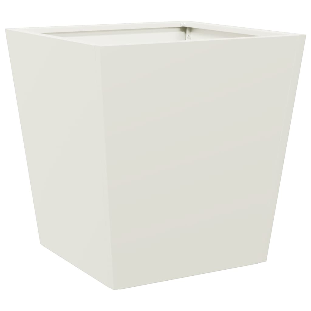 Vaso/floreira de jardim 40x40x40 cm aço branco