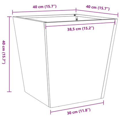 Vaso/floreira de jardim 40x40x40 cm aço branco