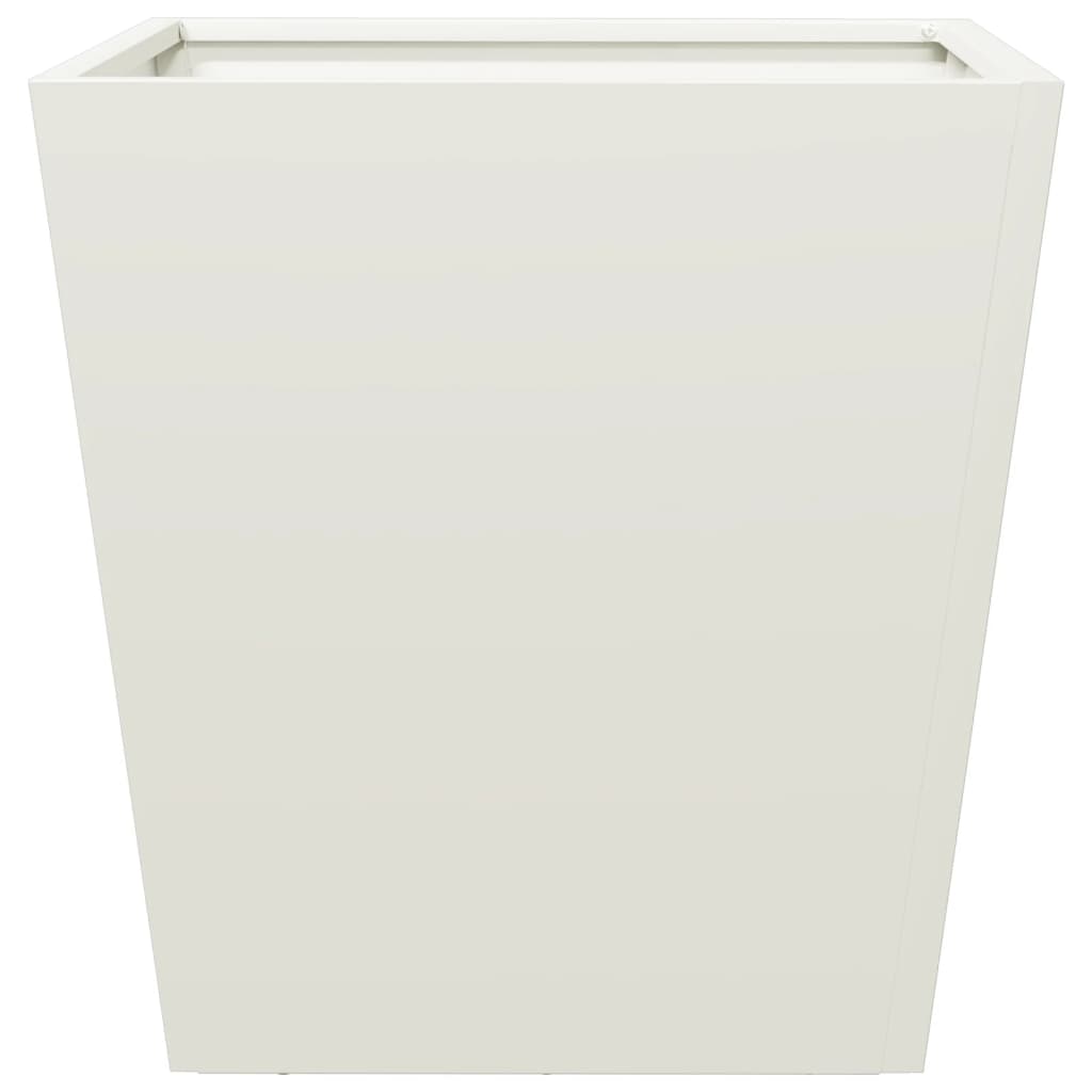 Vaso/floreira de jardim 2 pcs 40x40x40 cm aço branco