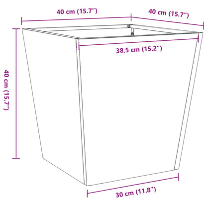 Vaso/floreira de jardim 40x40x40 cm aço antracite