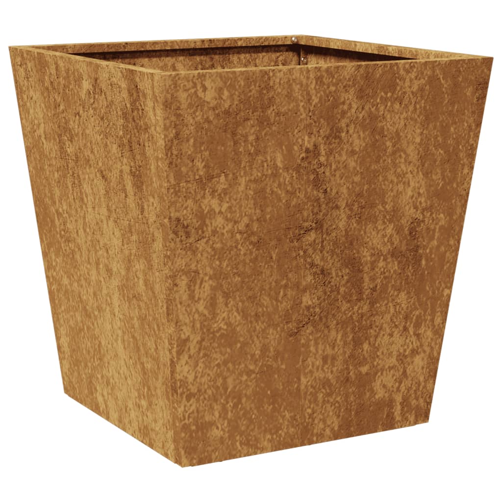 Vaso/floreira de jardim 2 pcs 40x40x40 cm aço corten