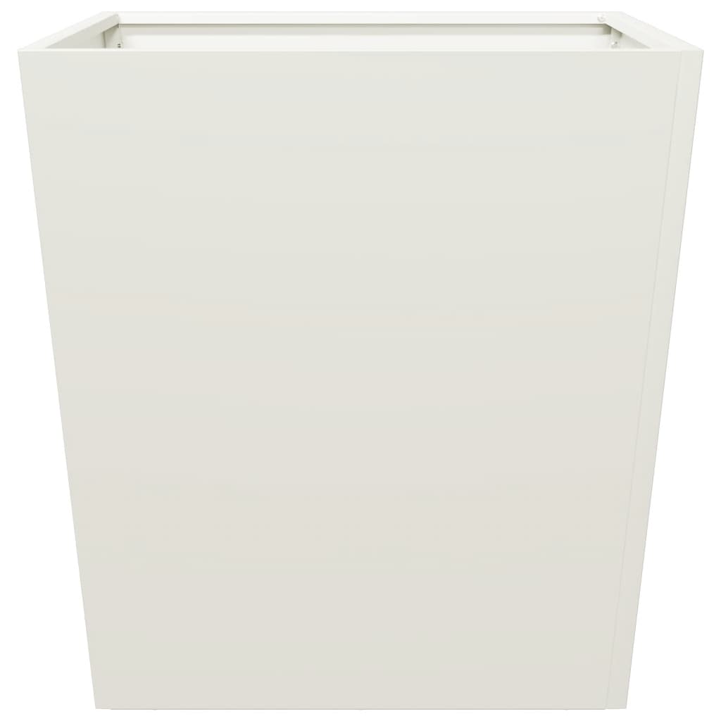 Vaso/floreira de jardim 2 pcs 50x50x50 cm aço branco