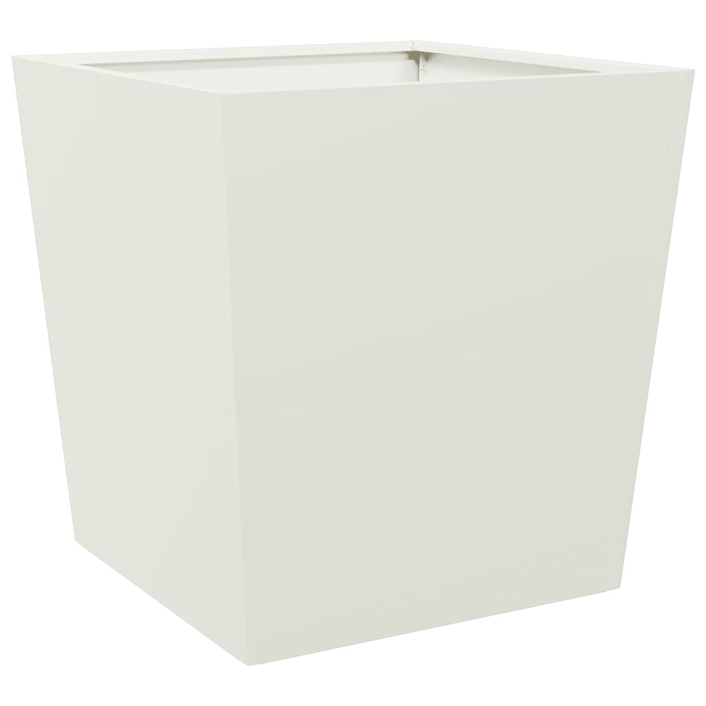 Vaso/floreira de jardim 2 pcs 50x50x50 cm aço branco