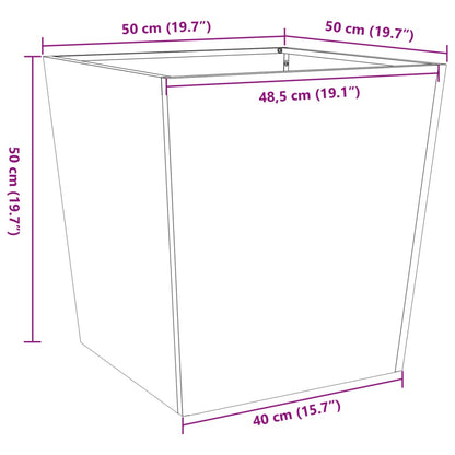 Vaso/floreira de jardim 50x50x50 cm aço antracite